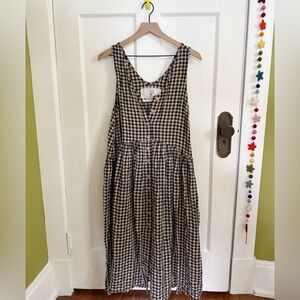 Notperfectlinen NPL Sand Gingham Volume Dress